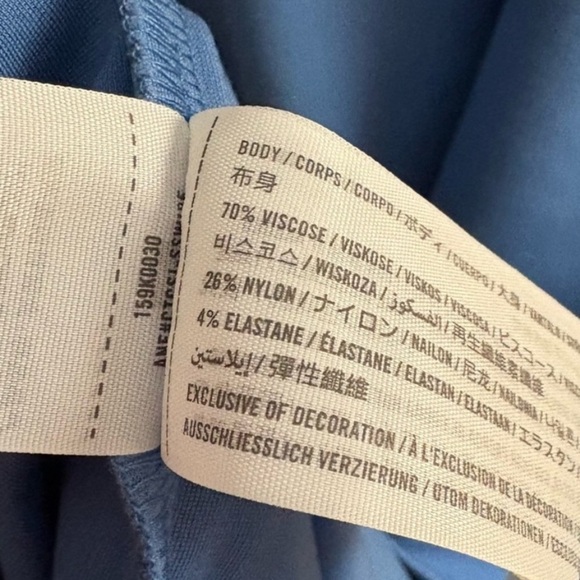 NWOT ABERCROMBIE Fitch Asymmetrical One Shoulder Ponte Mini Dress Blue XS P - Picture 10 of 11